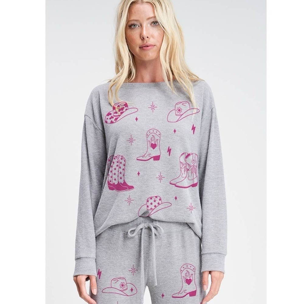 Phil Love Heather Grey Western Lounge Set Size L NWT